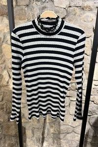 ZAIDA Rolli gerippt gestreift BW