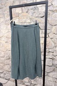 NOEN Rock Ballonform Leinen crinkled salbeigr&uuml;n