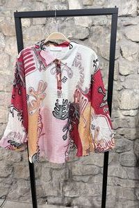 NOEN Bluse kastig Viscoseprint