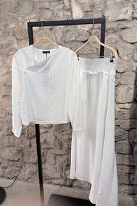 ZEITLOS Bluse & Maxirock Viscose ecru