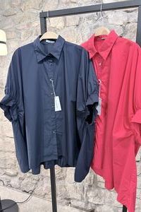 THE WHITE SHIRT Bluse oversized BW rot&comma; marine