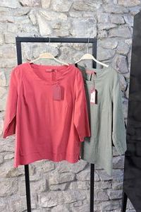 VETONO Bluse RN BW PA Ela rot &comma; oliv