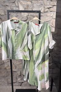 VETONO Kleid und Bluse Leinenprint
