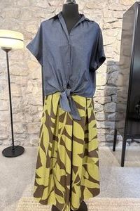 CATALANO Bluse light Denim Rock BW-Print